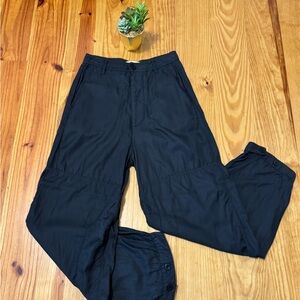 BURNING TORCH Anthropologie Womens Cotton/Cupro Wide Leg Pants Black Sz XS
